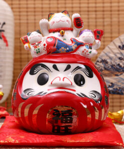 Búp bê Daruma kết hợp Mèo thần tài Chiêu Tài Khai Vận