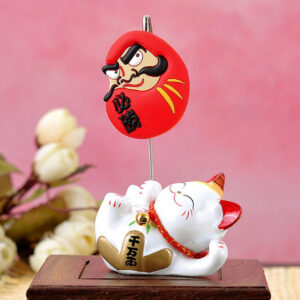 Mèo thần tài kẹp namecard Daruma