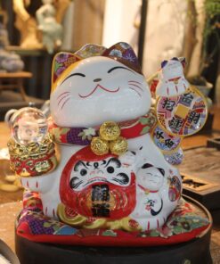 Mèo thần tài Chiêu Tài Tấn Lộc Ngọc Châu LED