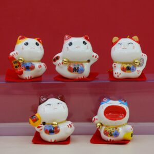 Mèo thần tài set 5 Chiêu Tài Khai Vận