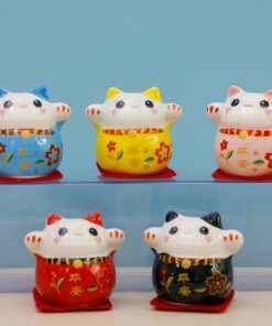 Mèo thần tài set 5 Sakura Bình An Đắc Lộc