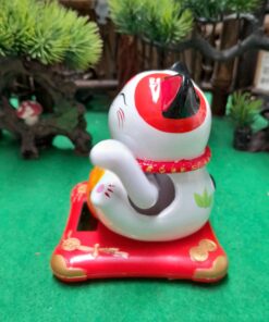 Mèo Thần Tài Vẫy Tay Năng Lượng Mặt Trời Cặp Đôi Japan