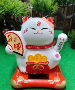 Mèo Thần Tài Vẫy Tay Năng Lượng Mặt Trời Cặp Đôi Japan