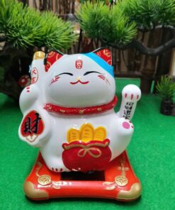 Mèo Thần Tài Vẫy Tay Năng Lượng Mặt Trời Cặp Đôi Japan