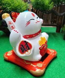 Mèo Thần Tài Vẫy Tay Năng Lượng Mặt Trời Cặp Đôi Japan