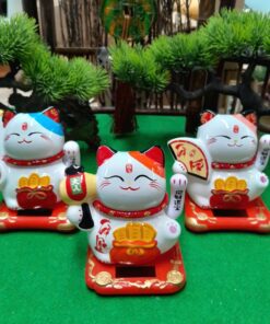 Mèo Thần Tài Vẫy Tay Năng Lượng Mặt Trời Cặp Đôi Japan