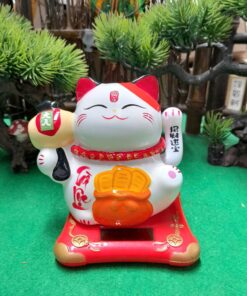 Mèo Thần Tài Vẫy Tay Năng Lượng Mặt Trời Cặp Đôi Japan