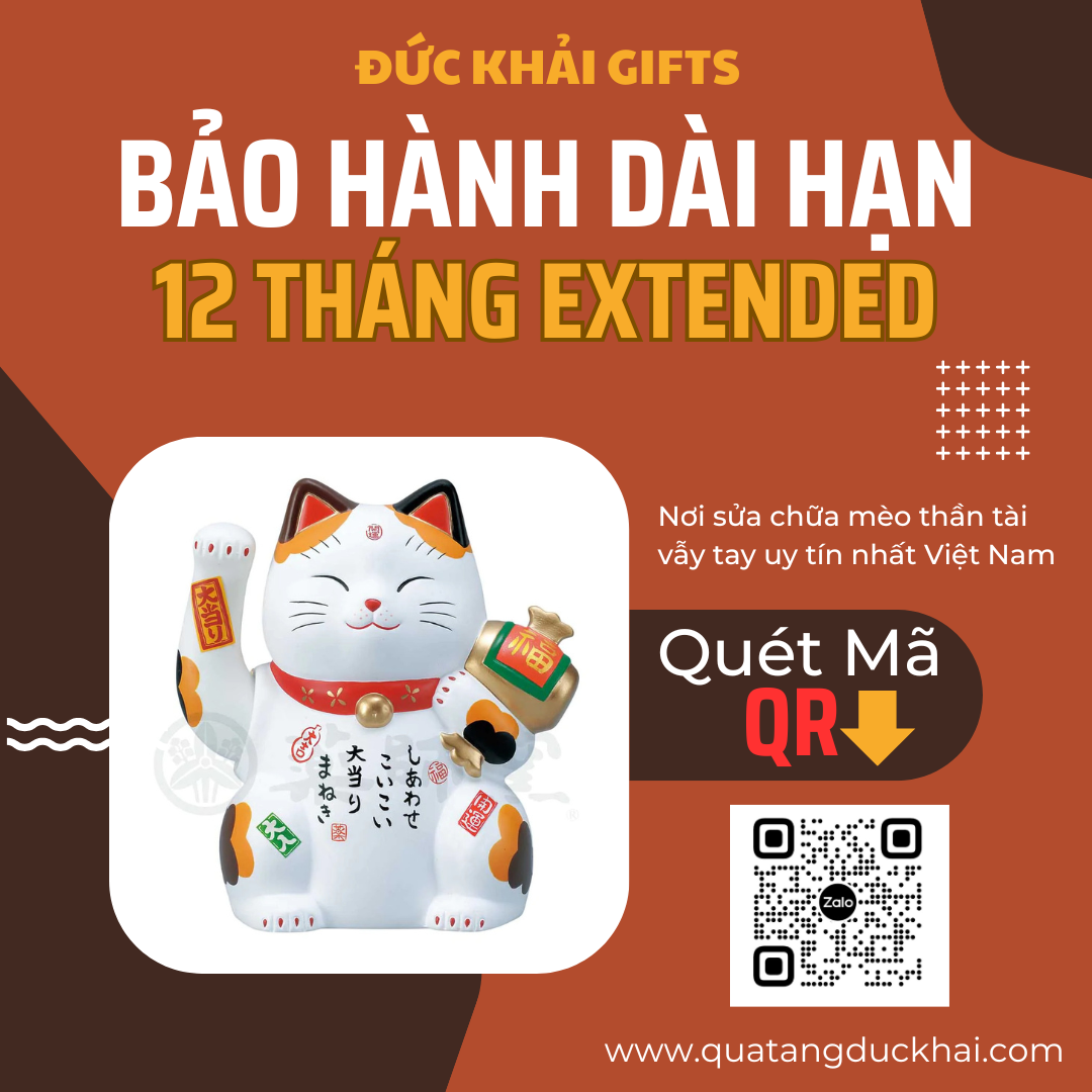 Sửa mèo thần tài và thay thế bộ cơ vẫy tay mới tại Maneki Neko House